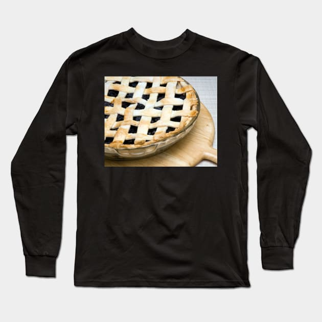 Blueberry Lattice Top Pie Long Sleeve T-Shirt by wolftinz
